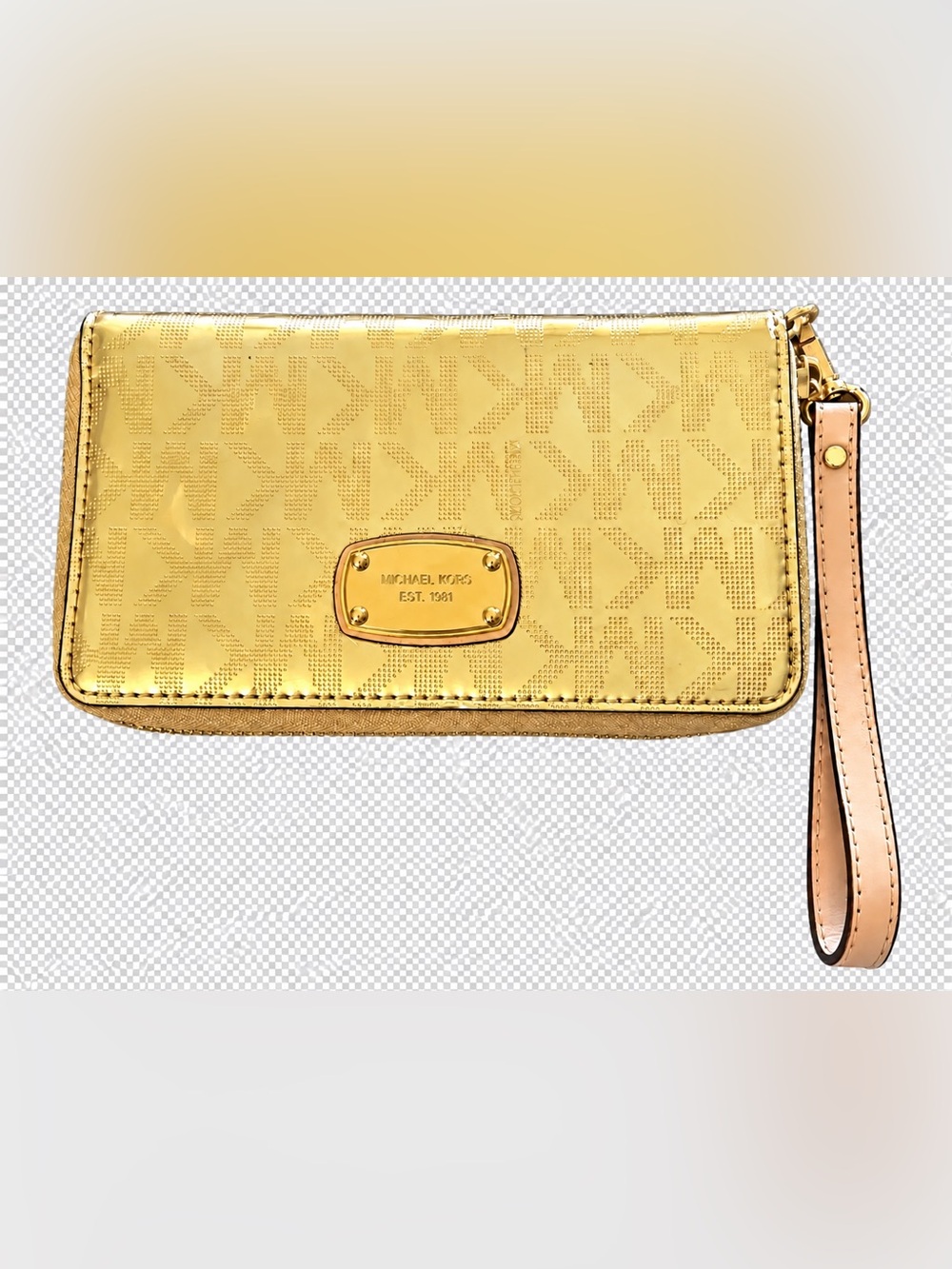 Michael Kors Jet Set Gold Phone Case Wallet Wristlet NWT